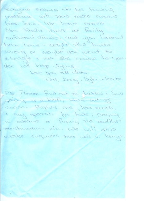 Val's letter home from Zanzibar 14th Oct '95 002