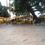 Open restaurants along the beach.