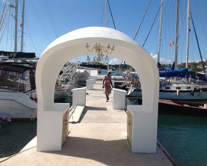 Grand entrance to marina